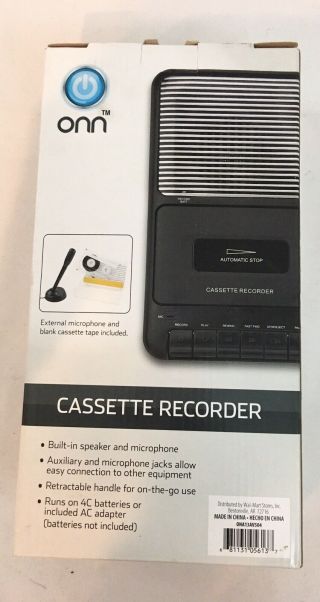 Onn Portable Cassette Tape Player Recorder Microphone,  8 TDK Cassettes 2