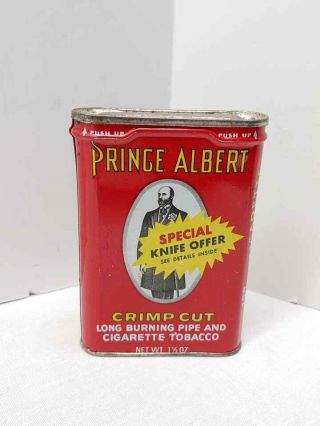 Vintage Prince Albert Pipe & Cigarette Tobacco Tin Can Old Timer Knives Offer 4