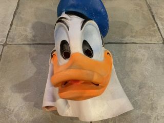 Very Rare Vintage Donald Duck Latex Halloween Costume Mask Disney