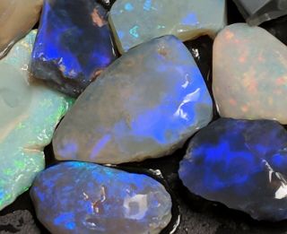 Nr Bench - Up 90cts Opal Rubs From Lightning Ridge Black Crystal
