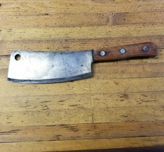Rare Antique Meat Cleaver • Vintage Butcher Block Knife Meat Processing Tools Us