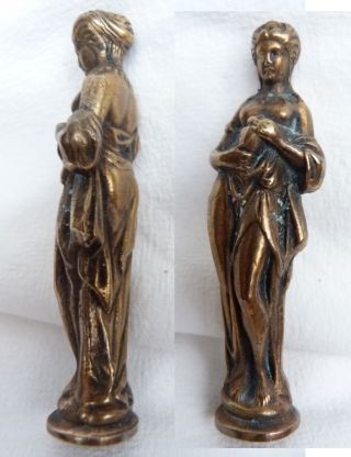 Pipe Tamp Tamper Stopper (figural Lady) Brass Seals