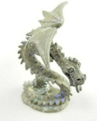 Sponntiques Pewter Dragon Serpent W/ Crystal Ball Fantasy Figurine Statue Cmr867