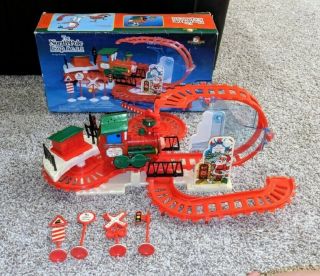 Kurt Adler Santas World North Pole Express Train Christmas Plastic Moving
