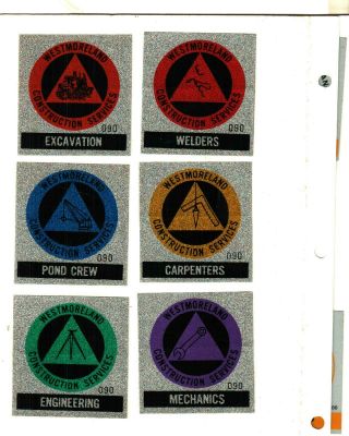 Rare Set Of 6 All Same Westmorland Coal Co.  Coal Mining Stickers 405
