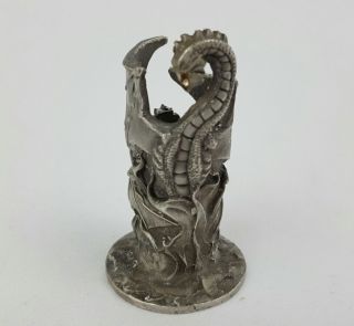 Pewter Dragon Candle Holder 2 5/8 " Wrap Around Design