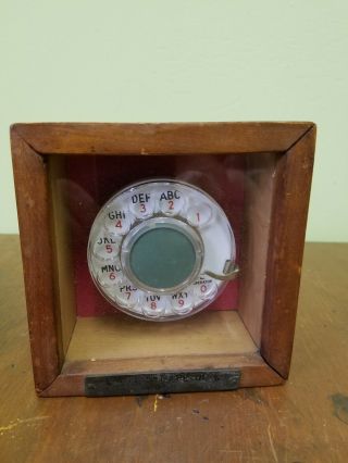 Vintage Last 5 Type Telephone Dial 1953 Framed In Shadow Box