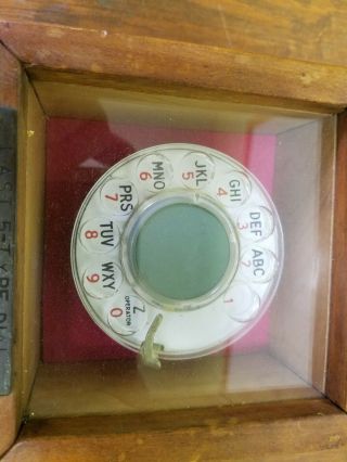 Vintage Last 5 Type Telephone Dial 1953 Framed in Shadow Box 7