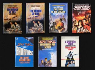 7 Paperback " Star Trek " Books - Autographed By The Authors