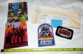 Vtg Fan Club Star Wars Empire Strikes Back Darth Vader Patch Post Card Org Envlp