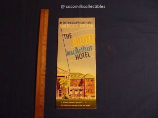 1950 Travel Brochure The Biloxi Macarthur Hotel Ms Mississippi Americas Riviera