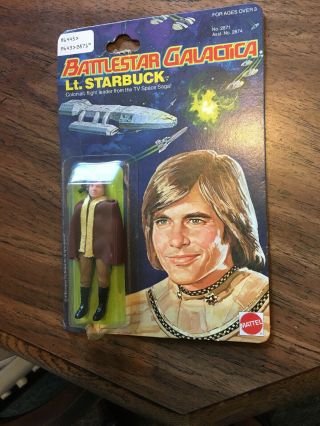 Battlestar Galactica - Lt.  Starbuck 4 " Figure - On Card Mattel (1978)
