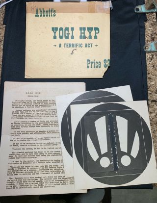 Yogi Hyp By Colin Bray Abbott Magic Lecture Note Ex Hypnotism