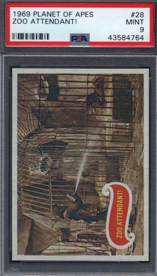 1969 Topps Planet Of The Apes 28 Zoo Attendant Psa 9 Pop 9 (only 1 Higher) 624