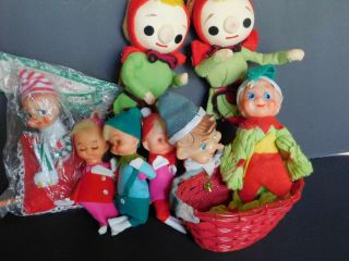 Vintage Pixie Elf Elves Christmas Figurines