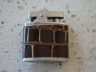 Vintage Pacton Lighter Brown Snakeskin Cover Pac Japan Rare Zippo