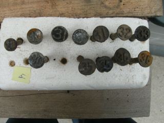 12 Vintage Railroad Date Nails 2 " Repurpose 1928 - 1936 Dates Listed Steam Punk