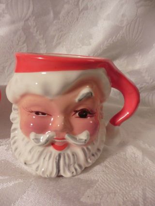 Vintage Napco Winking Santa Mug Ceramic KDX244 4