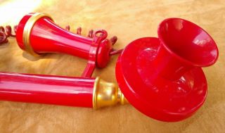 Vintage Red Deco - Tel Candlestick Rotary Phone 2