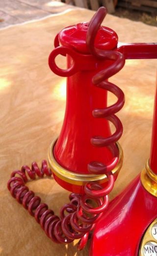 Vintage Red Deco - Tel Candlestick Rotary Phone 7