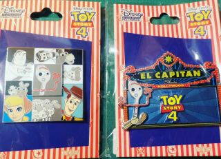 Dsf Dssh Toy Story 4 Pin Set Limited Edition El Capitan Marquee & Character Pins