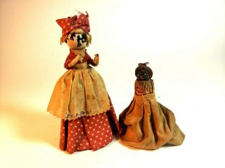 Two Antique Black Americana Doll Bells