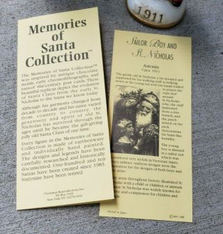 1911 Sailor Boy & St Nicholas - Memories of Santa Ornament & Inserts 2