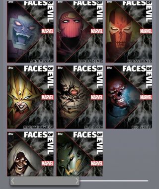 Topps Marvel Collect Digital Faces Of Evil Motion Week 1 - 7 With Award