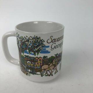 SAVANNAH Georgia GA Souvenir Coffee Mug Horse And Carriage 3