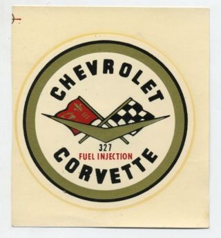 Vtg Chevy Water Decal 327 Fuel Injection Corvette Hot Rod Drag Race Car