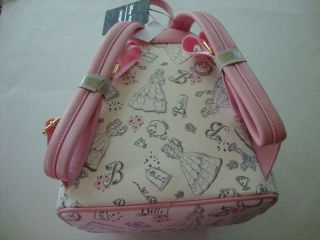 Disney Loungefly BELLE Cream & Pale Pink Mini Backpack Bag Beauty and The Beast 7