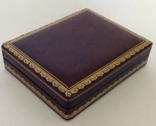 Vintage Leather Playing Cards Box Burgundy Holds 2 Decks ITALY 4