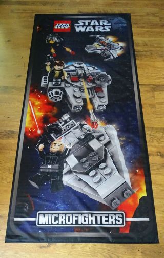 Lego Star Wars Microfighters Denmark Textile Banner Flag Store Display 79 " X35 " Ad