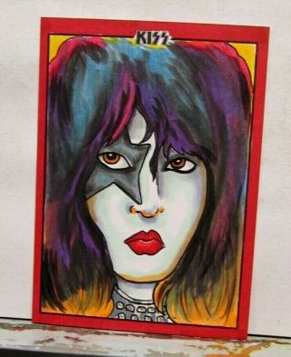 Kiss Paul Stanley Sketch Card Art Drawing Dynamite Ap Scheres