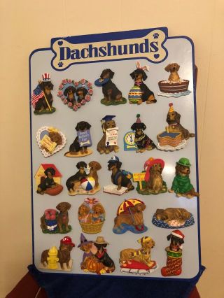 Vintage Collectible Magnet Board With Dachshunds And Other Dogs.