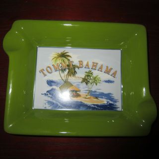 Tommy Bahama Colorful Ceramic Cigar Tray Ashtray Tropical Island Paradise 2009