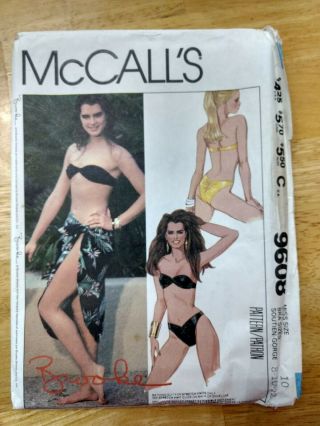 Collectable Brooke Shields McCall ' s 9608 Bathing Suit Pattern 1985 5