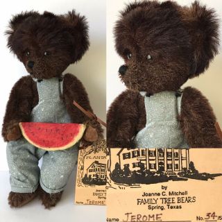 9” Seated Brown Bear “jerome” 34/50,  A Plantation Child By Joanne C.  Mitchell
