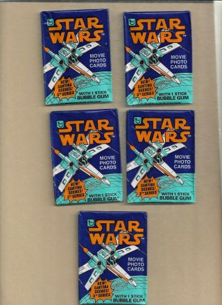 (5) 1977 Topps Star Wars Wax Packs