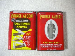 Vintage Prince Albert Old Timer Knives Tobacco Tin,  1 Regular Crimp Cut Tin