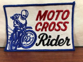 Vintage Rare Nos 1960’s 1970’s Moto Cross Rider Dirt Bike Rider Motorcycle Patch
