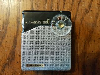 Vintage Marconi 6 Transistor Am Radio Model 450 Box Leather Case