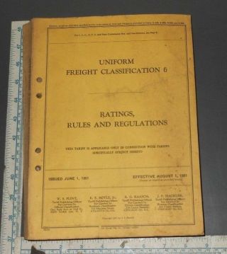 1961 Uniform Freight Train Classification 6 Book Ratings Rules Regulations