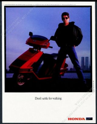 1985 Lou Reed Photo World Trade Center Wtc Honda Elite Scooter Vintage Print Ad