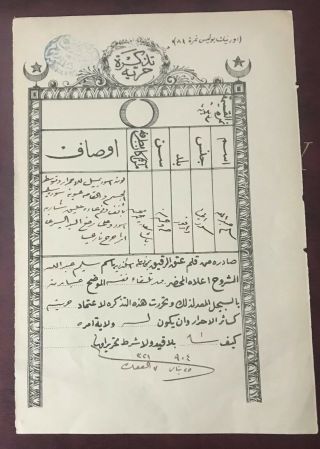Egypt 1904/1321h Freedom Permit From Slavery
