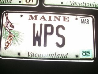 Vintage Maine Pinecone & Chickadee Vanity Wps License Plate Vacationland W/ Tag