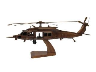 MH - 60 MH - 60M Blackhawk 160th UES Miniguns Soar Wood Wooden Helicopter Model 2