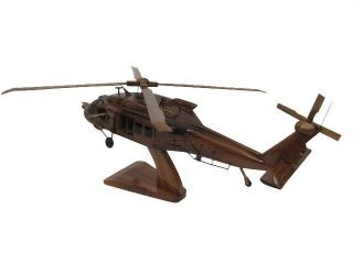 MH - 60 MH - 60M Blackhawk 160th UES Miniguns Soar Wood Wooden Helicopter Model 3