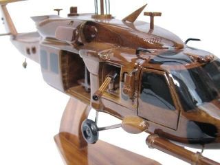 MH - 60 MH - 60M Blackhawk 160th UES Miniguns Soar Wood Wooden Helicopter Model 5