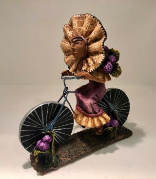 Jose Juan Garcia Aguilar Frida Bike Mexican Clay Folk Art